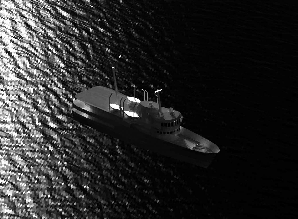 infrared and signature simulation of ship in water from an aerial perspective