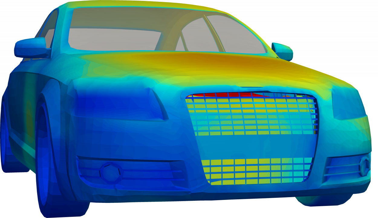 thermal simulation audi a6 battery model with warm hood