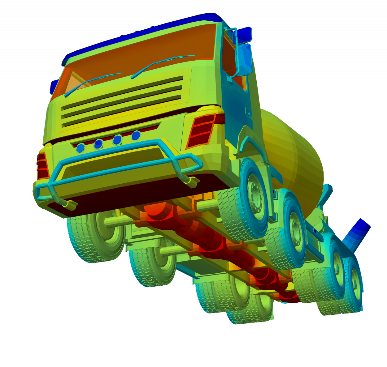 thermal simulation model of cement truck with underbody