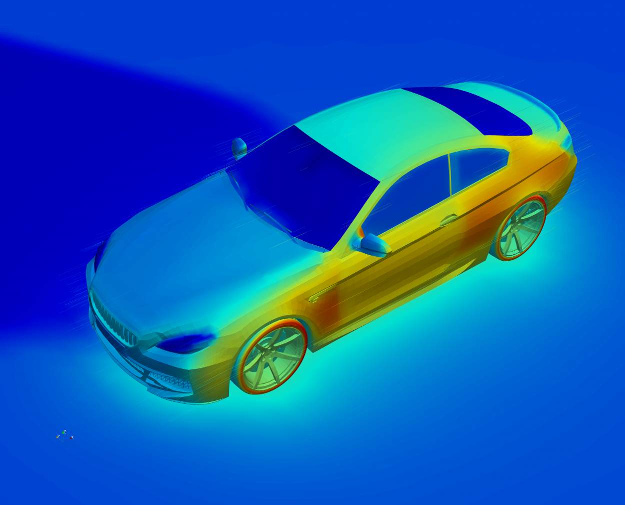 thermal model of sedan with solar loading